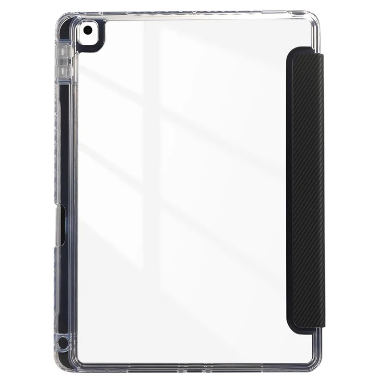 Для iPad 10.2 (2021) / (2020) / (2019) / iPad Air 10.5 дюйма (2019) Чехол из кожи с трехсторонней складной подставкой - Черный