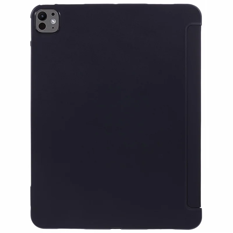 For iPad Pro 13 (2025) / 13 (2024) Case Tri-Fold Stand Leather Tablet Cover Honeycomb Design - Black