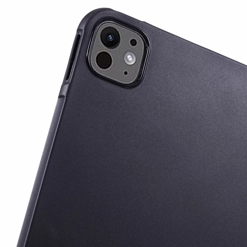 For iPad Pro 13 (2025) / 13 (2024) Case Tri-Fold Stand Leather Tablet Cover Honeycomb Design - Black