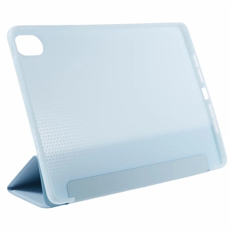 Para Huawei MatePad 11.5 S Funda Tríptica de Soporte Cubierta de Tableta de Textura de Panal de Miel de Cuero - Azul Bebé