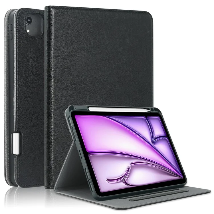 Für iPad Pro 11 Zoll (2018) / (2020) / (2021) / (2022) / Air (2020) / (2022) / Air 11 (2024) Hülle Leder Tablet-Hülle - Schwarz