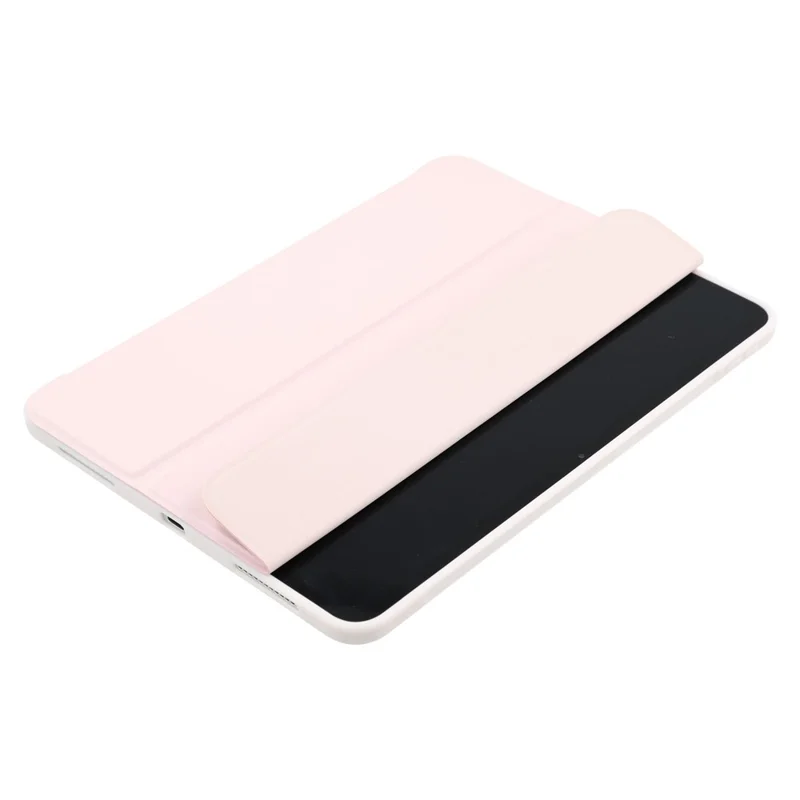 For iPad Air 11 (2026) / (2025) / (2024) Case PU Leather+Silicone Tri-Fold Stand Tablet Cover - Pink