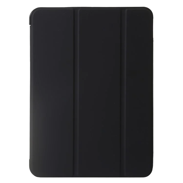 Para iPad Air 13 (2024) Funda de Cuero Interior de Silicona Cubierta de Tableta con Soporte de Tri-Pliegue - Negro