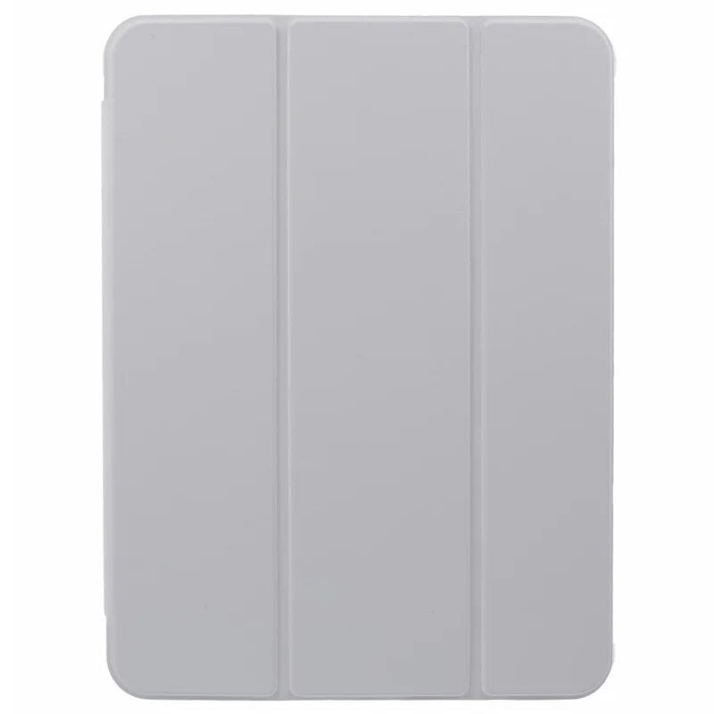 Für iPad Pro 11 (2024) Hülle Trifold-Ständer PU-Leder+Clear TPU-Tablet-Cover mit Stiftfach - Grau