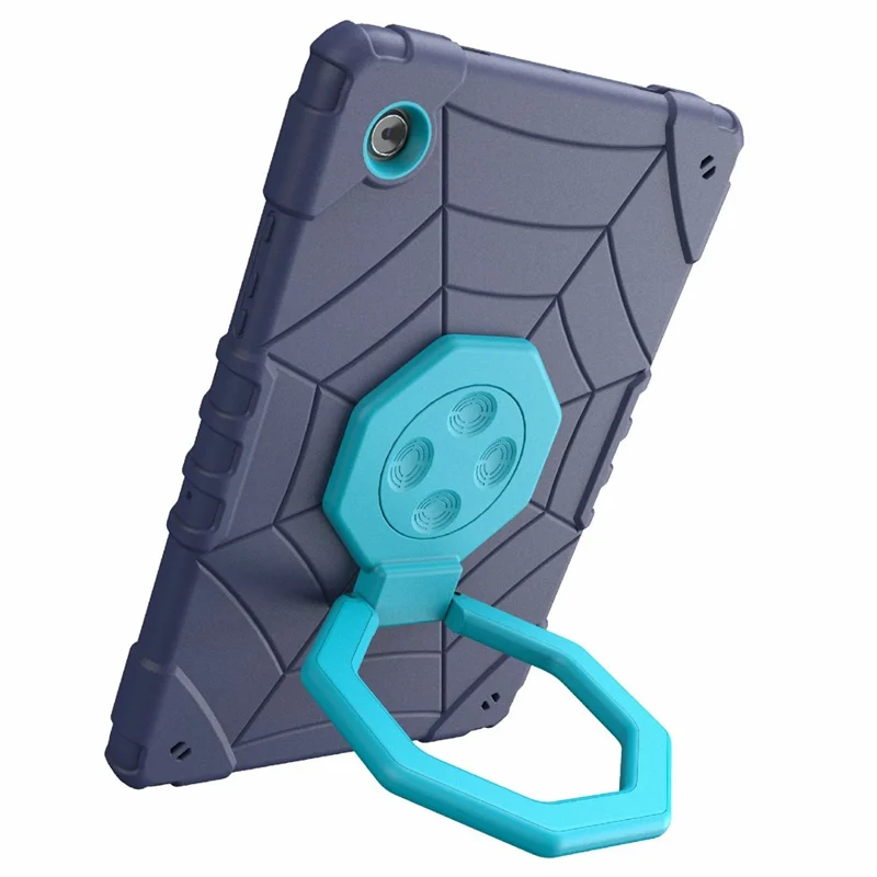For Samsung Galaxy Tab A8 10.5 (2021) / (2022) Case Kickstand Spider Style PC+TPU Rugged Protective Cover - Navy Blue+Blue