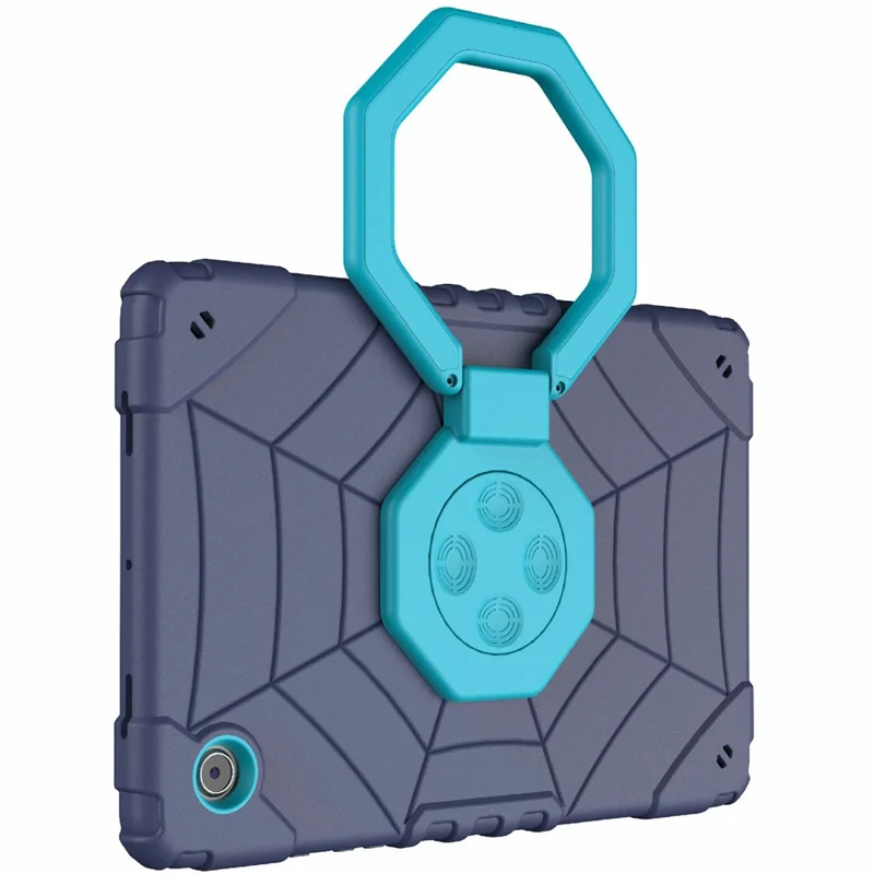 For Samsung Galaxy Tab A8 10.5 (2021) / (2022) Case Kickstand Spider Style PC+TPU Rugged Protective Cover - Navy Blue+Blue