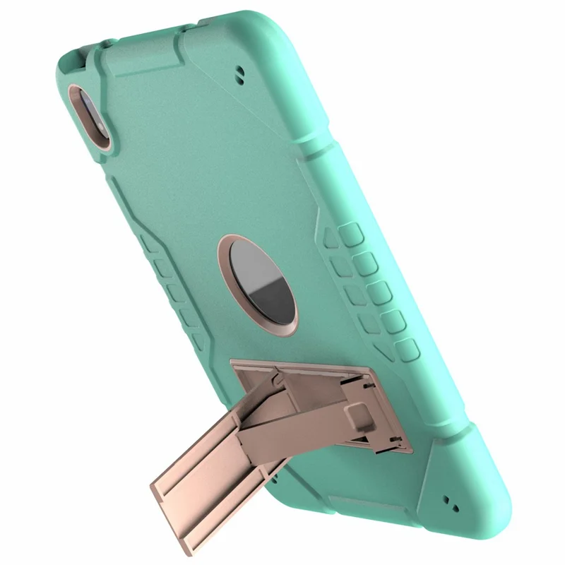 For iPad (2025) / 10.9 (2022) Case Kickstand TPU+PC Anti-Slip Protective Tablet Cover - Mint Green+Rose Gold