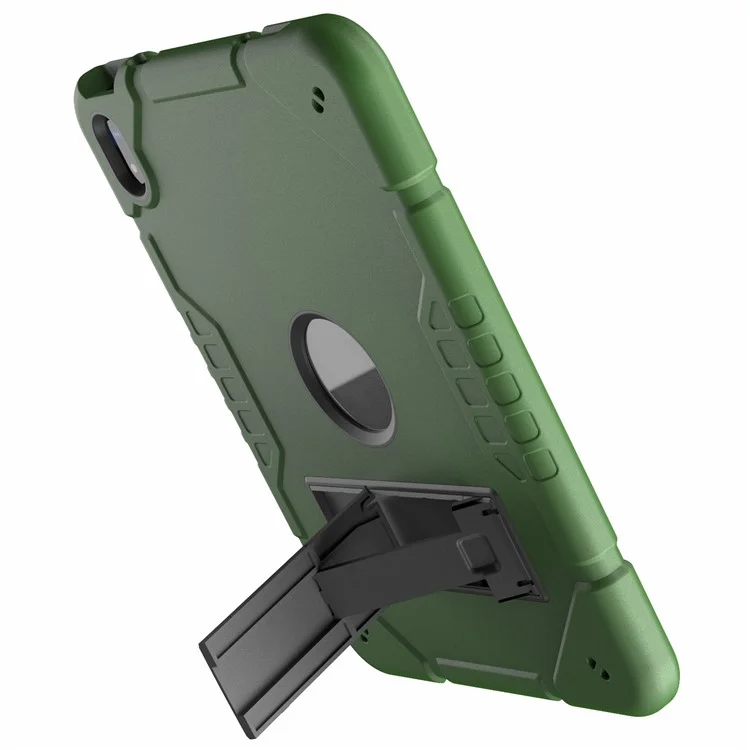 For iPad (2025) / 10.9 (2022) Case Kickstand TPU+PC Anti-Slip Protective Tablet Cover -  Army Green+Black