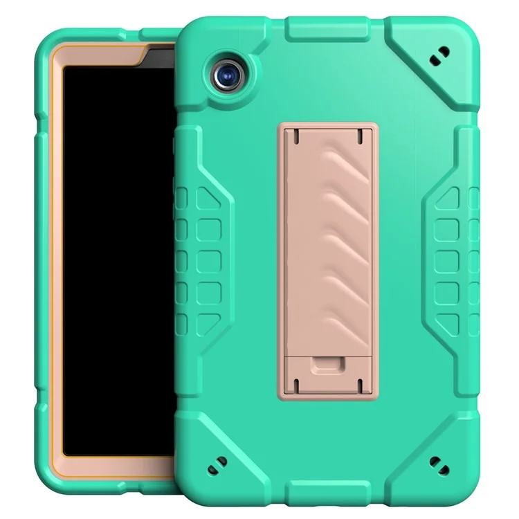 Для чехла Samsung Galaxy Tab A9 Прочный с подставкой Гибридный TPU+PC Чехол для планшета - Мятно-зелёный+Розово-золотой