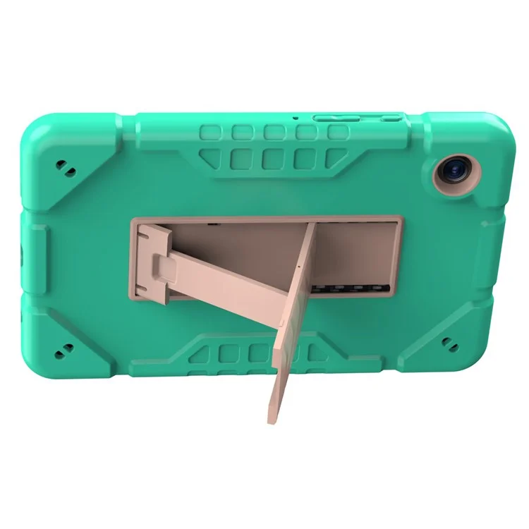 Для чехла Samsung Galaxy Tab A9 Прочный с подставкой Гибридный TPU+PC Чехол для планшета - Мятно-зелёный+Розово-золотой