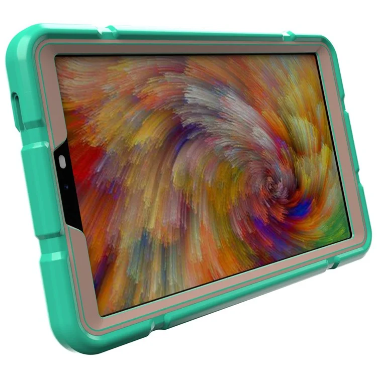 Чехол для Samsung Galaxy Tab A9+ с подставкой из ТПУ и ПК, двухслойный чехол для планшета - мятно-зеленый + розовое золото