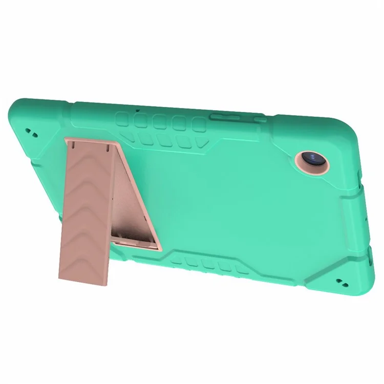 For Samsung Galaxy Tab A8 10.5 (2021)  /  (2022) Case Kickstand TPU + PC Hybrid Armor Shockproof Cover - Mint Green+Rose Gold