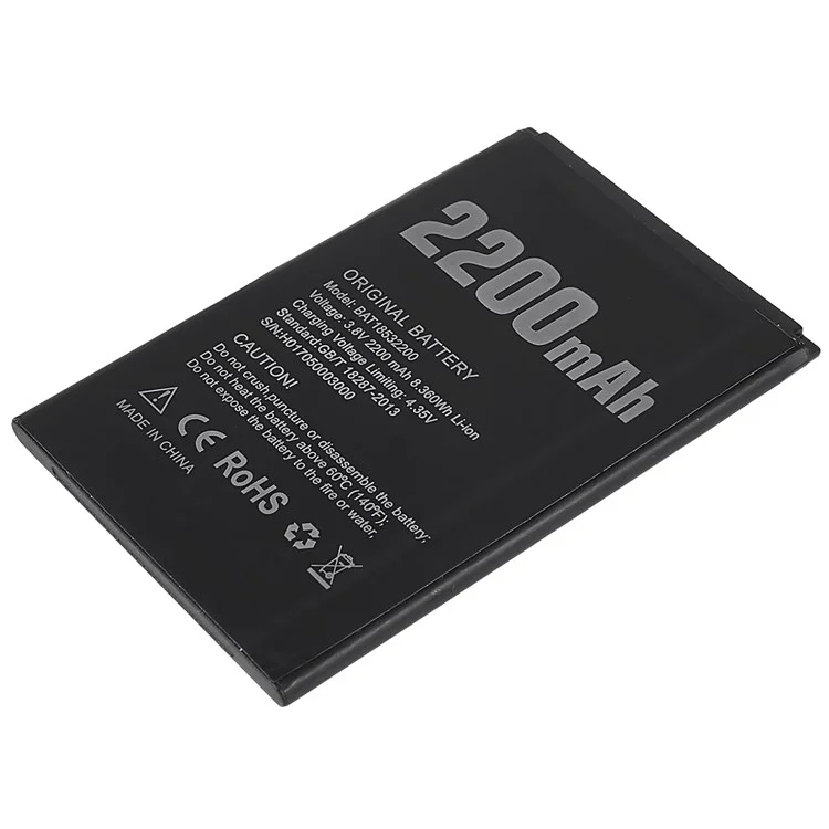 For Doogee X53 3.80V 2200mAh Rechargeable Li-ion Polymer Battery Assembly (Encode: BAT18532200)