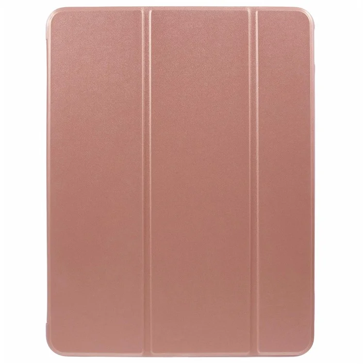 Para iPad Pro 11 (2024) Case Leather + Honeycomb TPU Tablet Cover Tri-Fold Stand - Rose Gold