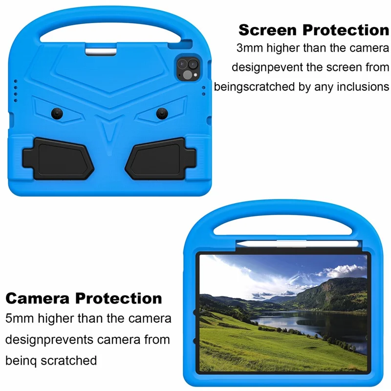 Pour iPad Pro 11 (2024) Étui Sparrow Style EVA Housse de Tablette avec Support - Bleu