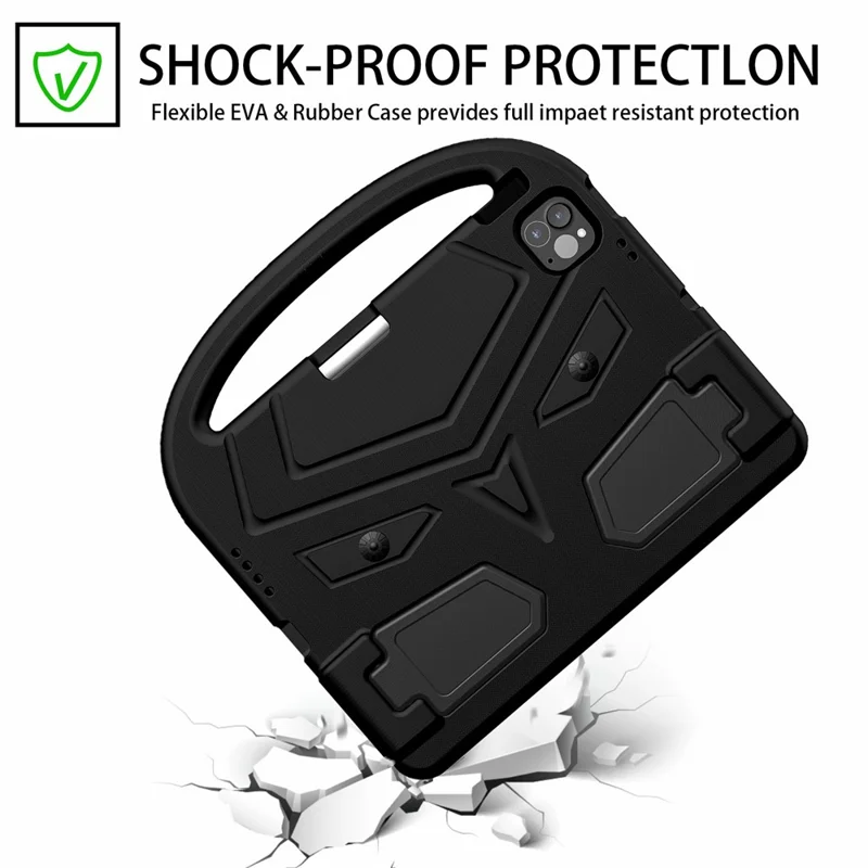For iPad Pro 11 (2025) / 11 (2024) Case Sparrow Style EVA Tablet Cover with Kickstand - Black