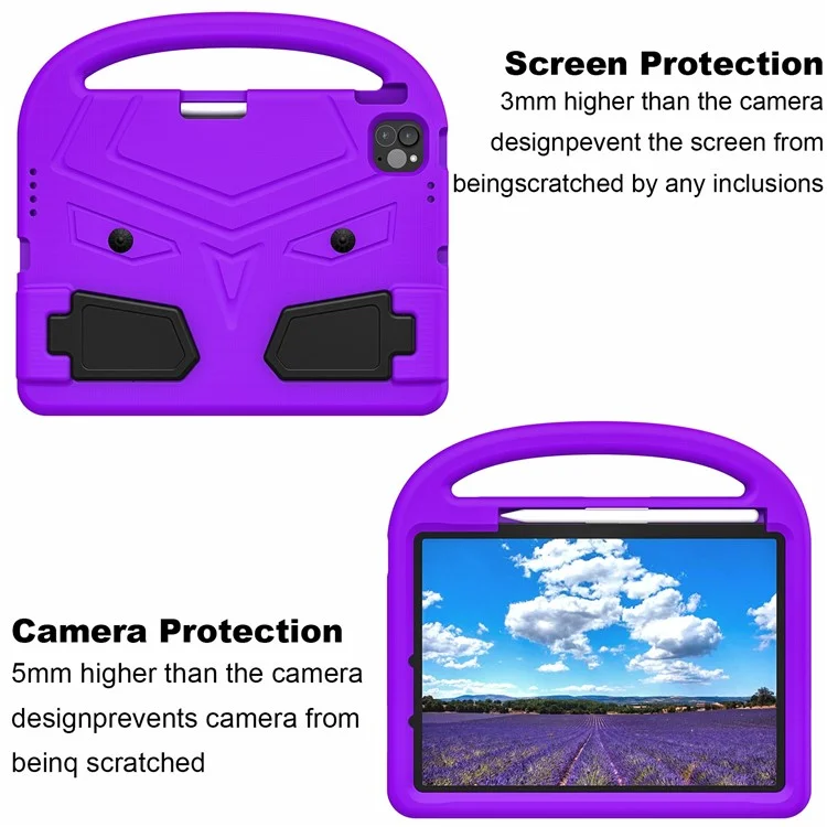 Étui pour iPad Pro 11 (2024) Sparrow Style EVA Tablet Cover avec support - Violet