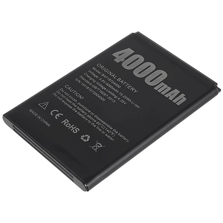 Para Doogee X70 3.80V 4000mAh Recarregável Conjunto da Bateria de Polímero de Li-íon de Lítio (coda: BAT18724000)