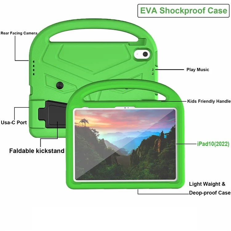 Funda con soporte para iPad Air 11 (2024) tipo Sparrow, cubierta de tableta de EVA - Verde