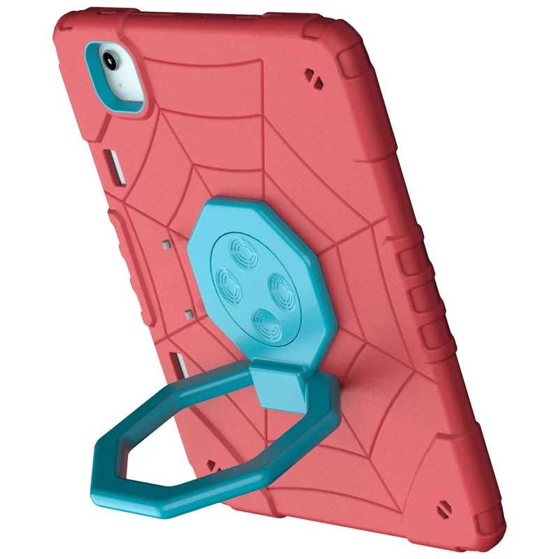 For iPad Air 11 (2026) / (2025) / (2024) M2 Case TPU+PC Tablet Cover with Handle Kickstand and Pencil Holder - Red+Blue