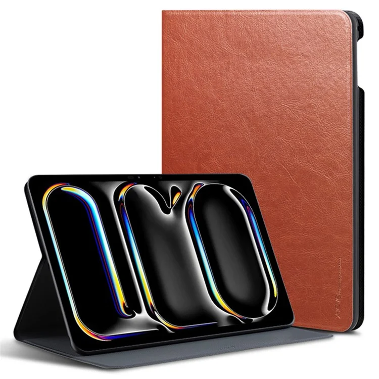 Capa X-LEVEL Kate Series para iPad Pro 11 (2024) Despertar/Dormir automático Capa de couro sintético Folio para tablet - Marrom