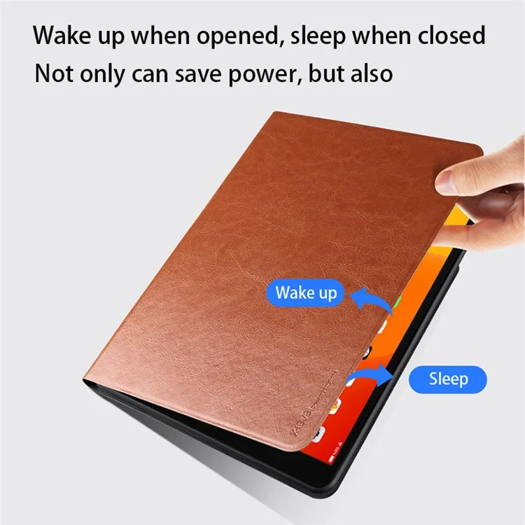 Capa X-LEVEL Kate Series para iPad Pro 11 (2024) Despertar/Dormir automático Capa de couro sintético Folio para tablet - Marrom