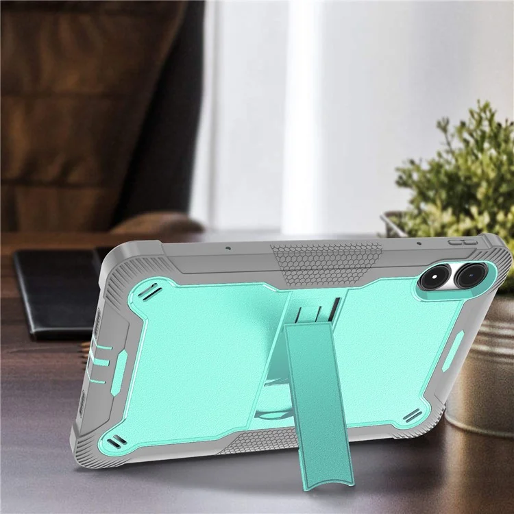 Pour Xiaomi Poco Pad / Redmi Pad Pro / Pad Pro 5G Étui Silicone+PC Housse de protection pour tablette avec support - Gris+Vert Menthe
