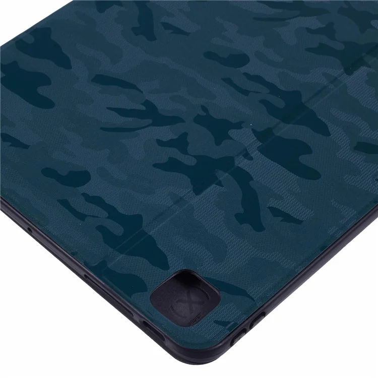 X-LEVEL Para iPad Pro 13 (2024) Funda Camouflage Pattern PU Leather Tablet Cover con Auto Wake / Sleep - Verde