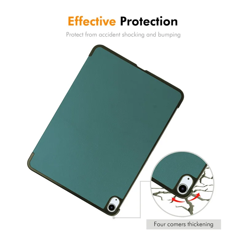 ENKAY HAT PRINCE For iPad Air 13 (2025) / (2024) Trifold Stand Cover PU Leather+PC Tablet Case - Blackish Green