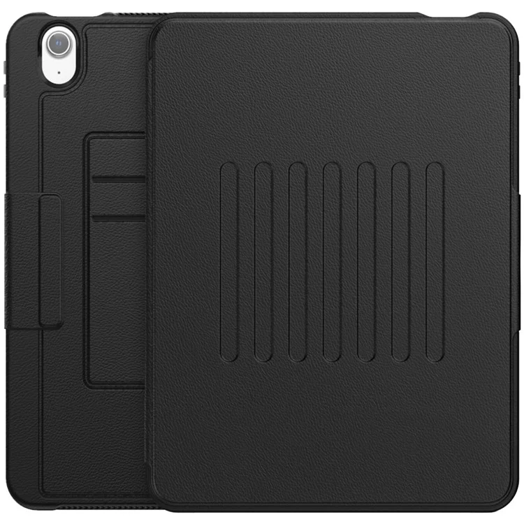 Para iPad Air 11 (2024) Style B Auto Wake / Sleep PU Leather Tablet Case Card Holder Stand Cover with Pencil Slot - Black
