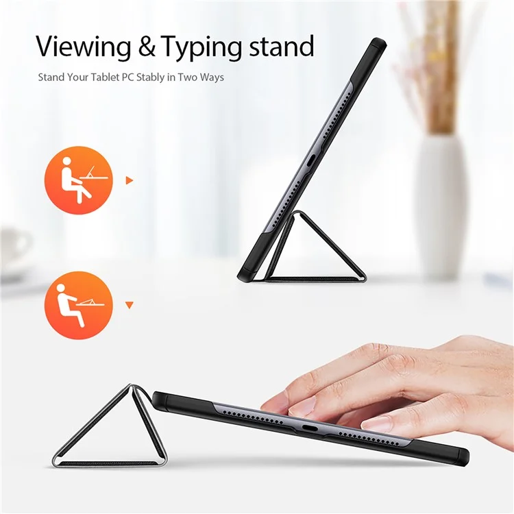 DUX DUCIS Domo Series para Huawei MatePad 11.5 S Tablet Case Tri-Fold Stand Leather Shell - Preto