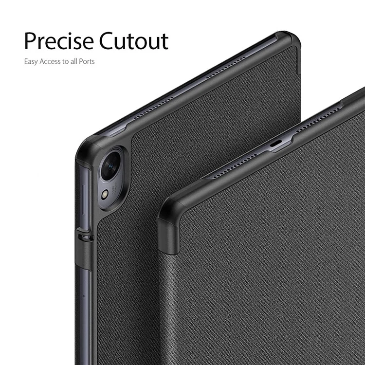 DUX DUCIS Domo Series para Huawei MatePad 11.5 S Tablet Case Tri-Fold Stand Leather Shell - Preto