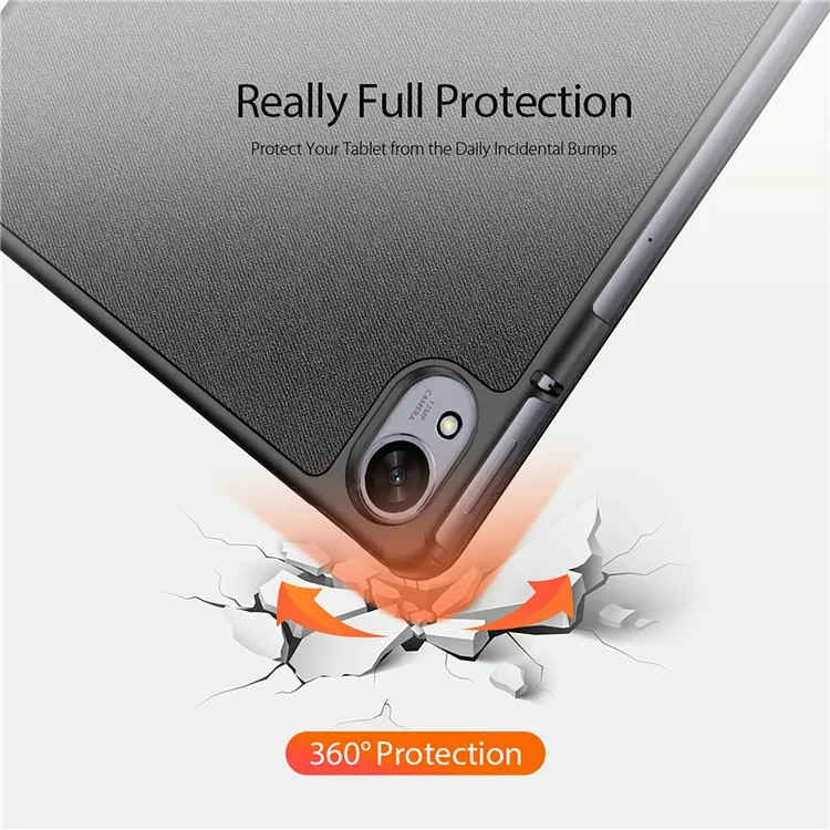 DUX DUCIS Domo Series para Huawei MatePad 11.5 S Tablet Case Tri-Fold Stand Leather Shell - Preto