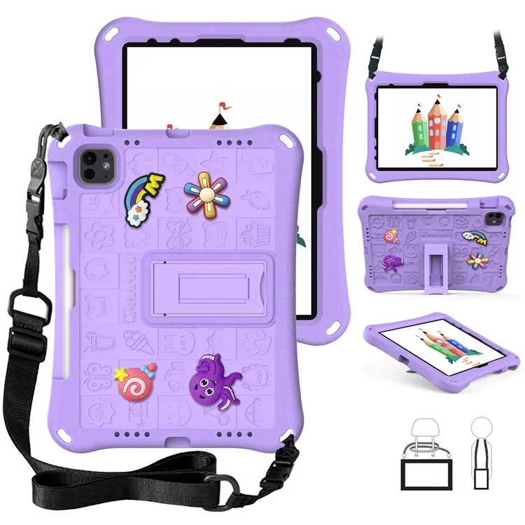Para iPad Pro 11 pulgadas (2018) / (2020) / (2021) / (2022) / (2024) / Air (2020) / (2022) / Air 11 (2024) / iPad 10.9 (2022) Funda EVA - Púrpura Claro