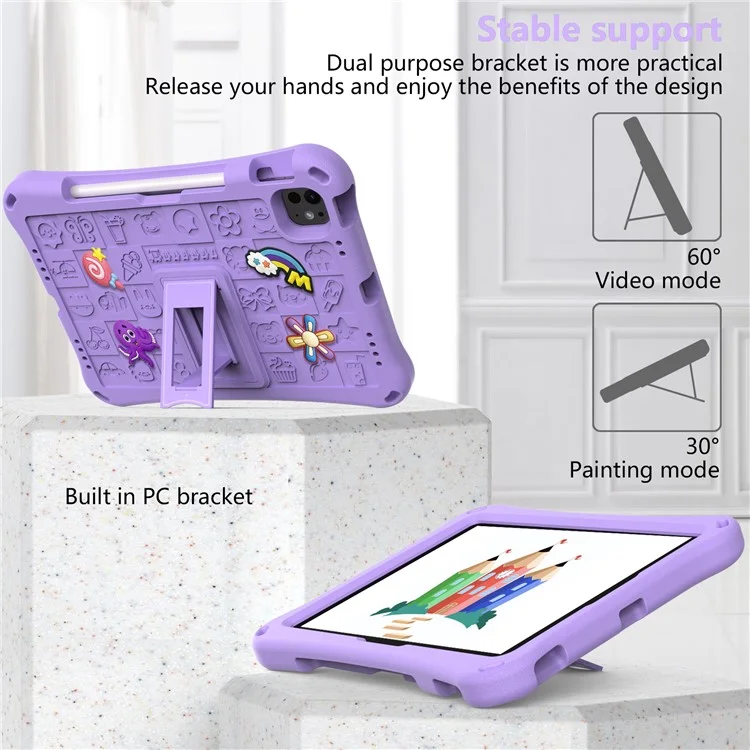 Para iPad Pro 11 pulgadas (2018) / (2020) / (2021) / (2022) / (2024) / Air (2020) / (2022) / Air 11 (2024) / iPad 10.9 (2022) Funda EVA - Púrpura Claro