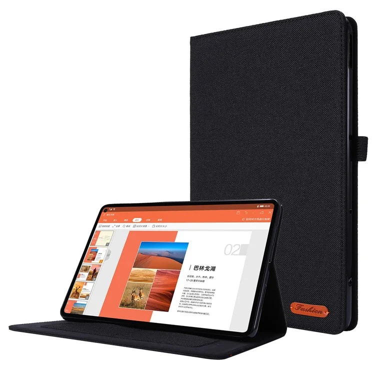 Para Huawei MatePad SE 11 Capa de Couro Suporte de Cartão Textura de Tecido Capa de Tablet - Preto