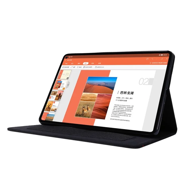 Para Huawei MatePad SE 11 Capa de Couro Suporte de Cartão Textura de Tecido Capa de Tablet - Preto