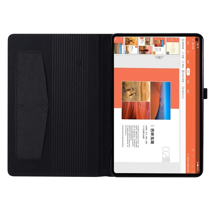 Para Huawei MatePad SE 11 Capa de Couro Suporte de Cartão Textura de Tecido Capa de Tablet - Preto