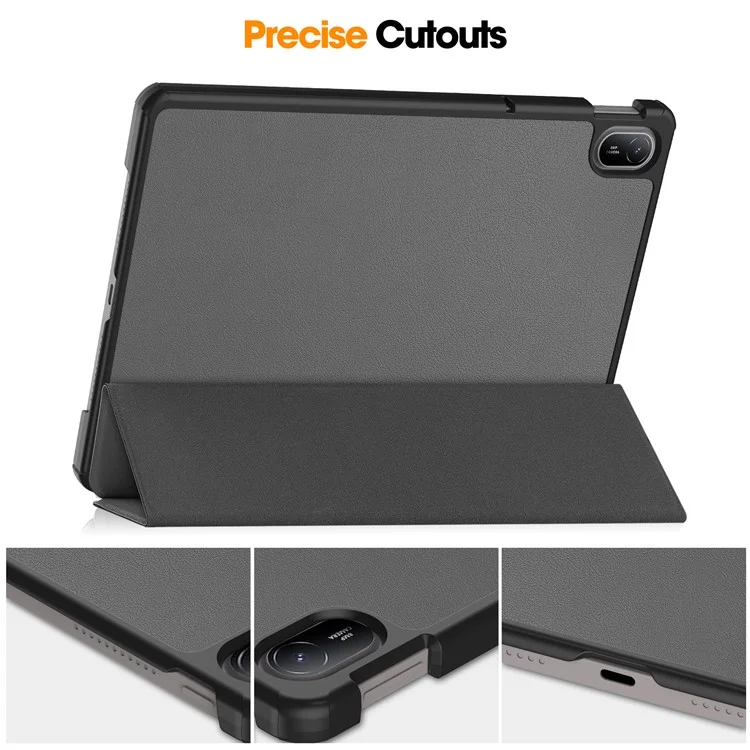 For Huawei MatePad SE 11 Stand Case Shockproof Leather Tablet Cover - Grey