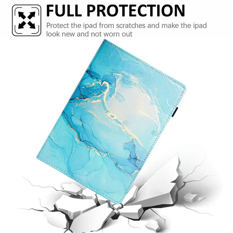 For Samsung Galaxy Tab A 10.1 (2016) T580 Case Business Folio Stand Marble Leather Tablet Cover - Green