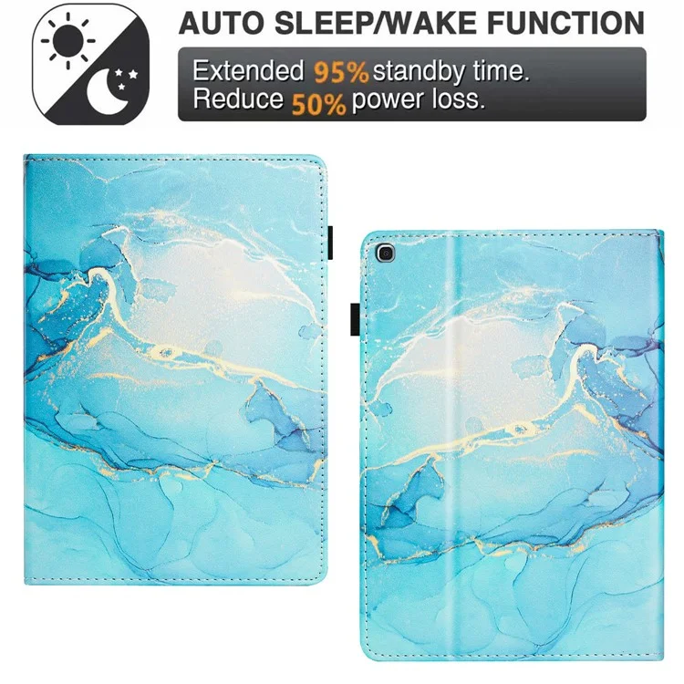 Per Samsung Galaxy Tab A 10.1 (2019) T510 Custodia in pelle Autosleep/Sveglia Marmo Custodia per tablet - Verde