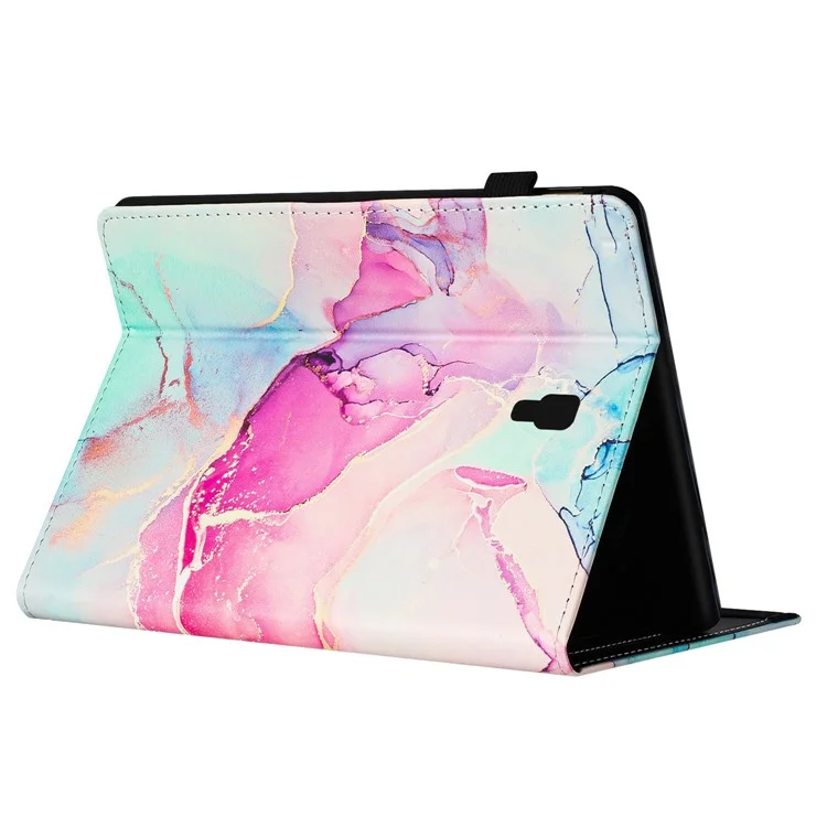 Per Samsung Galaxy Tab A 10.5 (2018) T590 T595 Custodia Smart Leather Cover Multi-Angle Stand Marble Pattern - Rosa
