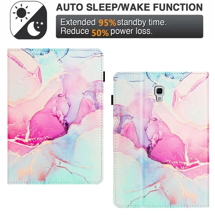 Per Samsung Galaxy Tab A 10.5 (2018) T590 T595 Custodia Smart Leather Cover Multi-Angle Stand Marble Pattern - Rosa