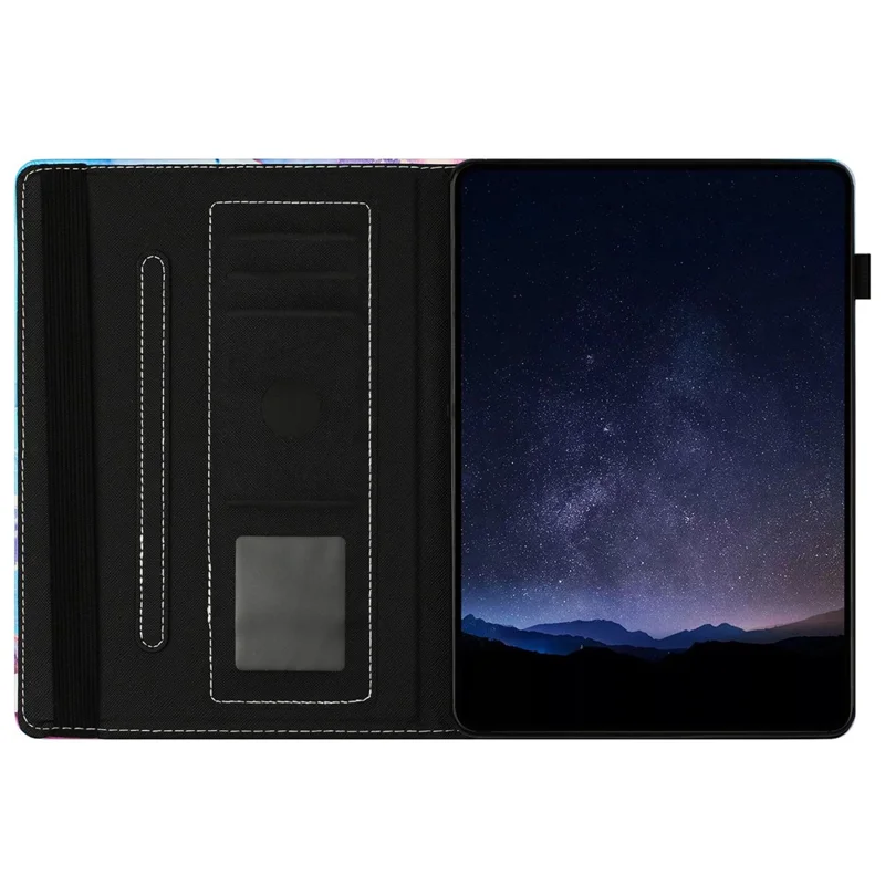 For Samsung Galaxy Tab A 10.5 (2018) T590 T595 Case Smart Leather Cover Multi-Angle Stand Marble Pattern - Purple