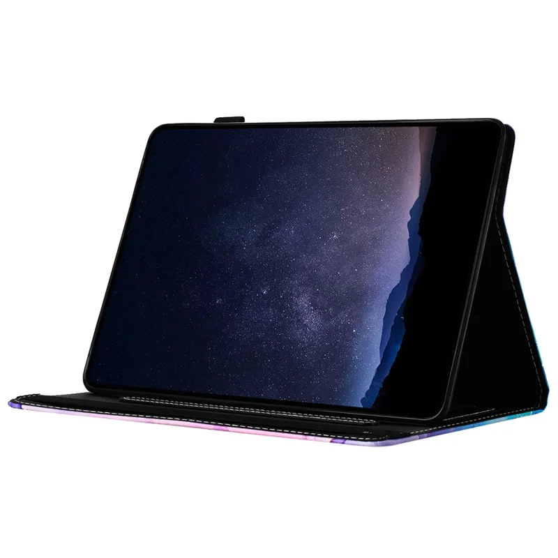 For Samsung Galaxy Tab A 10.5 (2018) T590 T595 Case Smart Leather Cover Multi-Angle Stand Marble Pattern - Purple