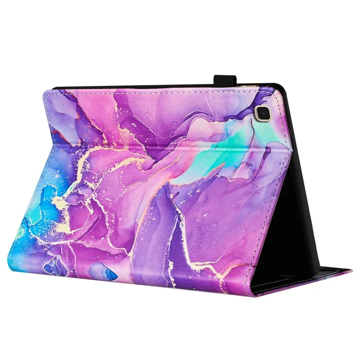 Per Samsung Galaxy Tab A7 10.4 (2020) T500 Custodia Folio in Piedi in Pelle PU Marmo Copertura con Supporto per Matita - Viola