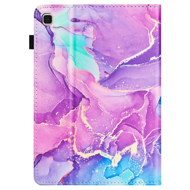 Per Samsung Galaxy Tab A7 10.4 (2020) T500 Custodia Folio in Piedi in Pelle PU Marmo Copertura con Supporto per Matita - Viola