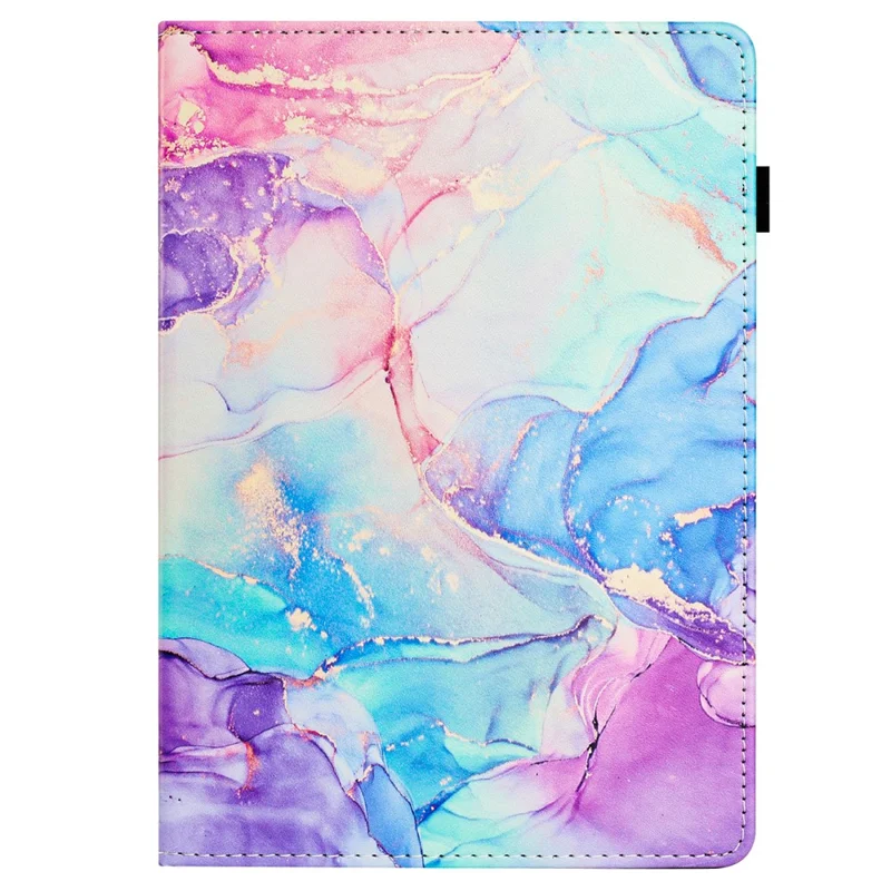 Para Lenovo Tab M11 / Xiaoxin Pad 11 2024 Caso Mármore Couro Protetora Capa de Tablet Auto Acordar Sono - Roxo / Azul