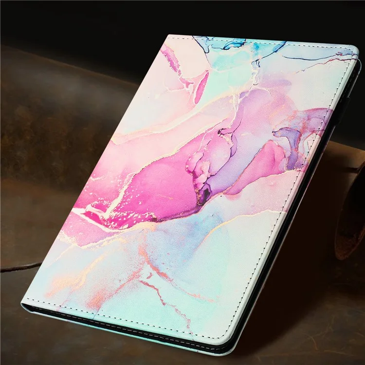 Per Lenovo Tab M9 Case Leather Full Protection Stand Tablet Cover Marble Pattern - Pink