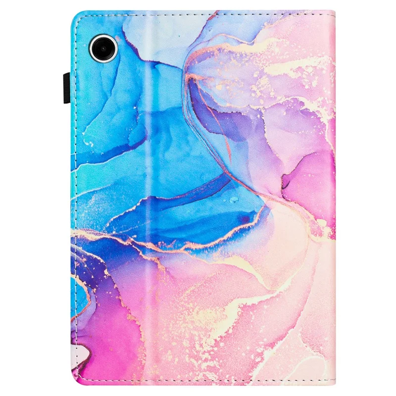 Per Lenovo Tab M10 Plus (3a Gen) Custodia Auto Sveglia / Sonno PU Pelle Pieghevole Supporto Copertura Motivo Marmo - Rosa / Blu